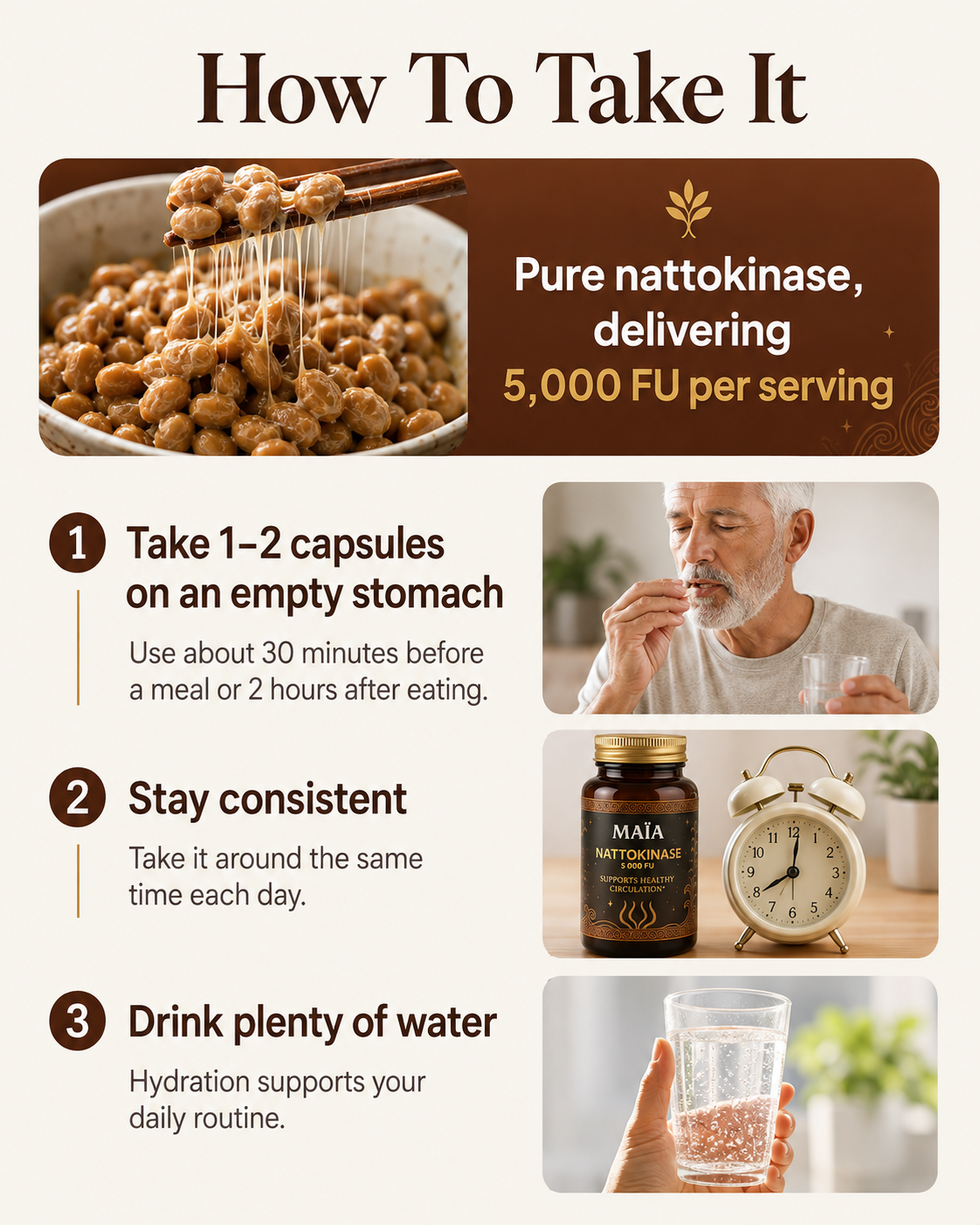 Support your Blood Flow with 5,000 FU of Nattokinase for peak Performance